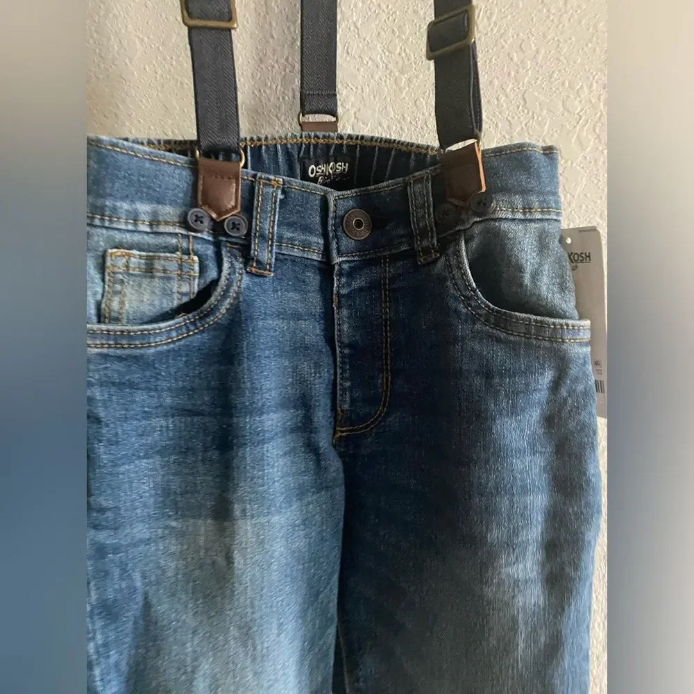 OshKosh B'gosh Toddler Boy Jeans with Suspenders Bottoms Size 5T